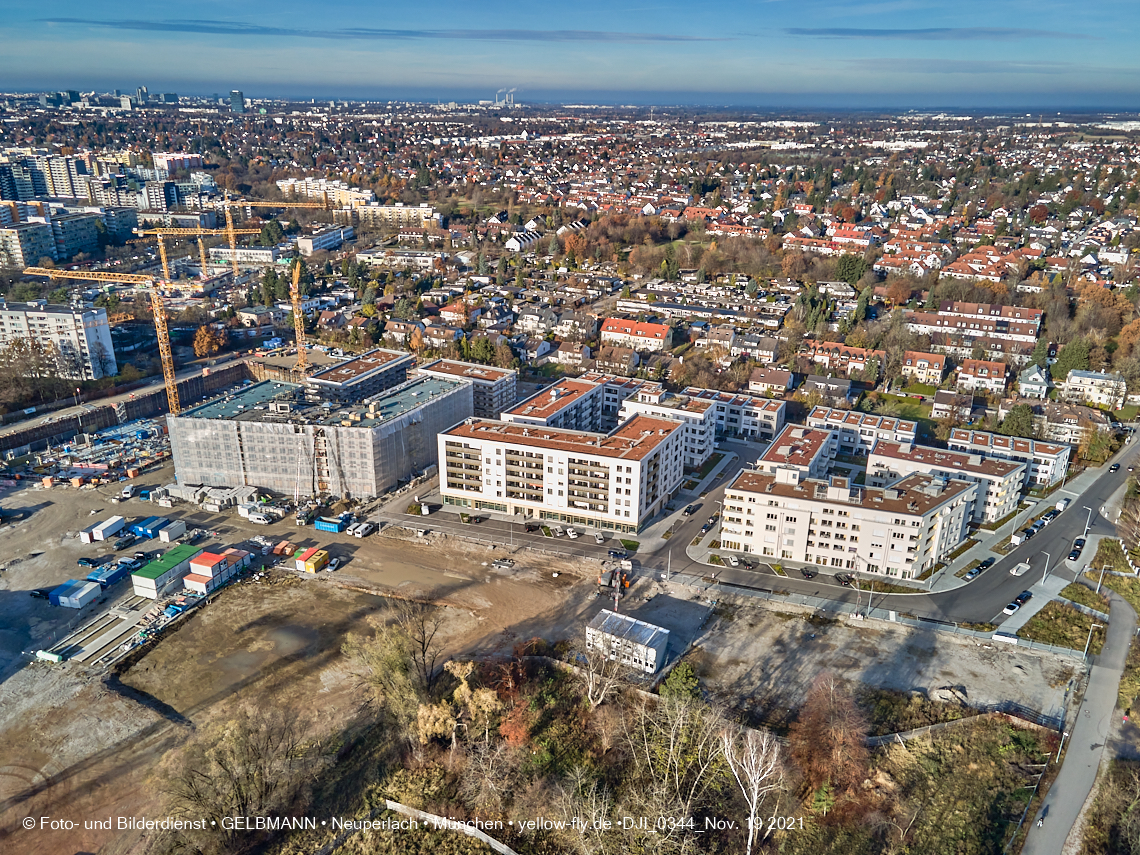 19.11.2021 - Luftbilder von der Baustelle Alexisquartier und Pandion Verde in Neuperlach 19.11.2021 - Luftbilder von der Baustelle Alexisquartier und Pandion Verde in Neuperlach